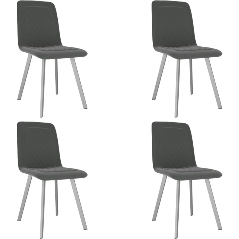 

vidaXL Sillas de Comedor Terciopelo 4 Unidades Gris - Gris
