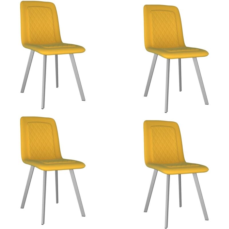 

vidaXL Sillas de Comedor Terciopelo 4 Unidades Amarillo - Amarillo