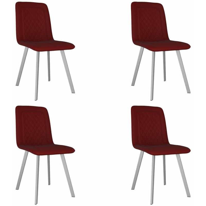 

vidaXL Sillas de Comedor Terciopelo 4 Unidades Rojo - Rojo