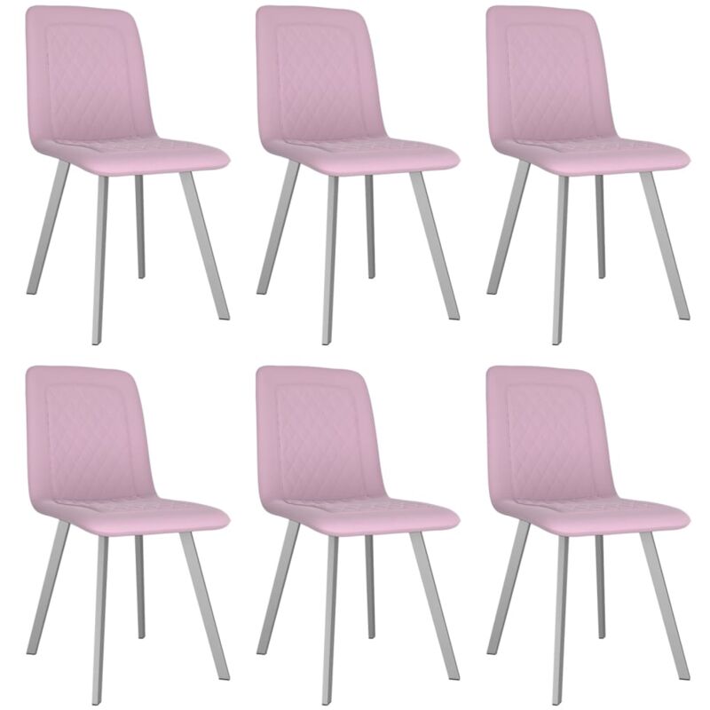 

vidaXL Sillas de Comedor Terciopelo 6 Unidades Rosa - Rosa