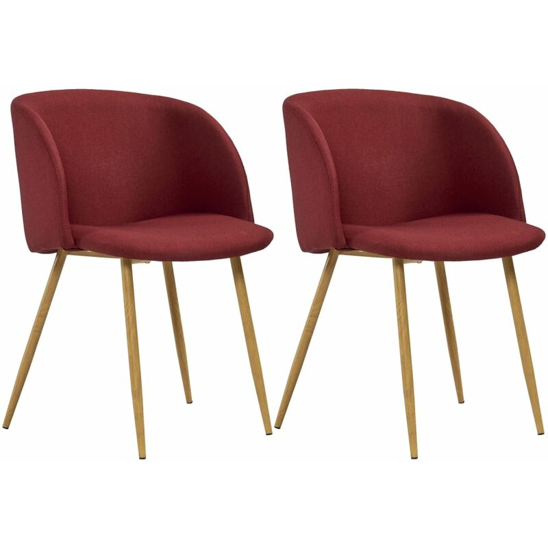 

Sillas comedor 2 unidades tela color vino tinto