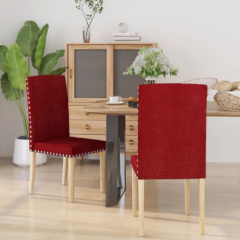 

Sillas comedor 2 unidades tela rojo tinto
