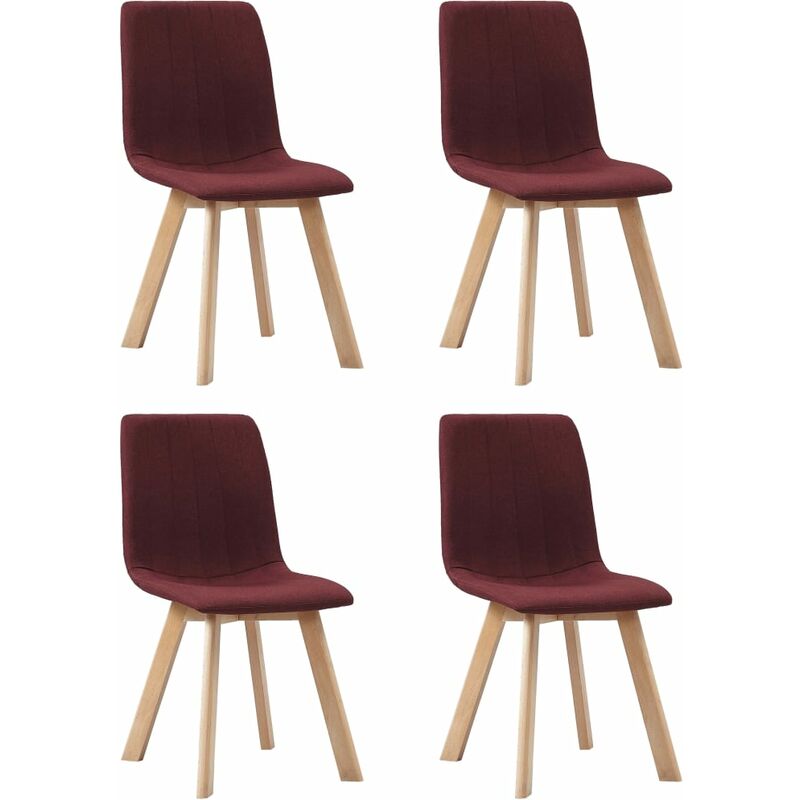 

Sillas comedor 4 unidades tela color vino tinto