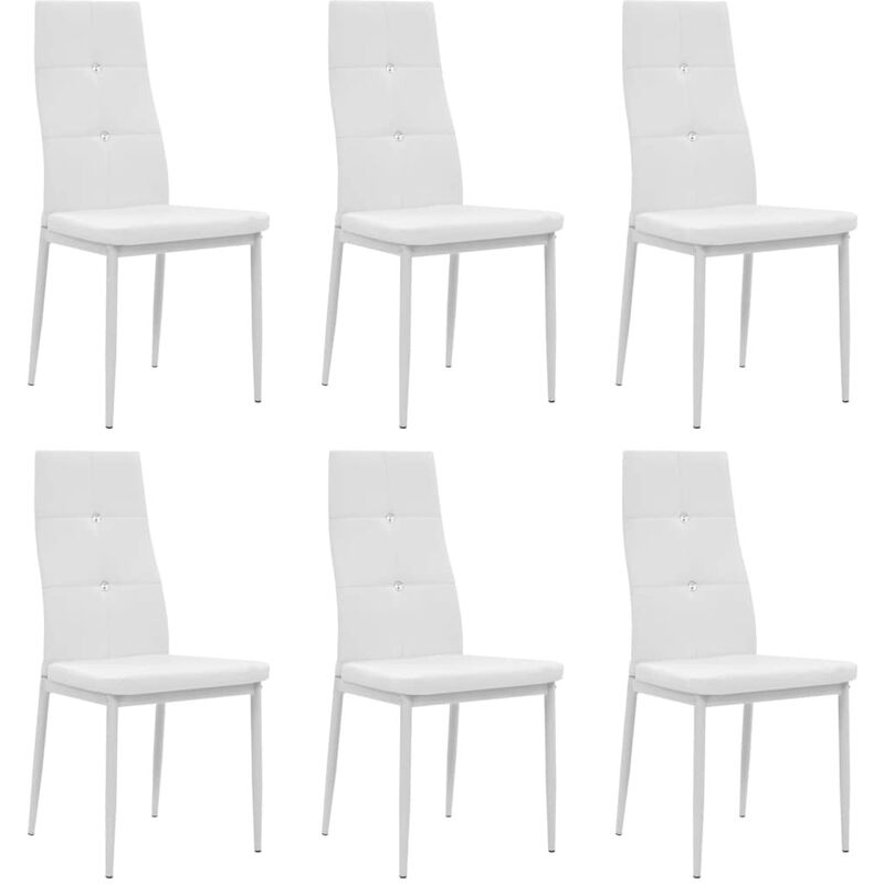 

Happyshopping - Sillas comedor 6 unidades cuero artificial blanco