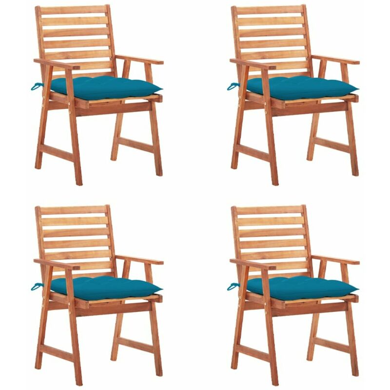 

Sillas comedor de jardin y cojines 4 uds madera maciza acacia