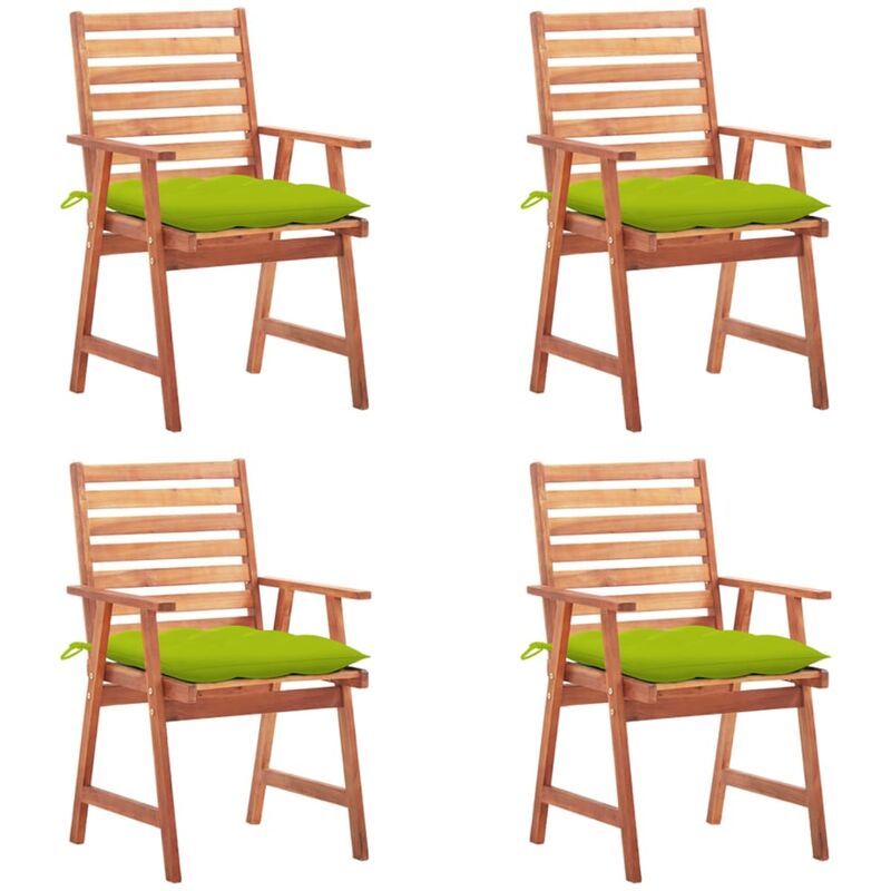 

Sillas comedor de jardín y cojines 4 uds madera maciza acacia