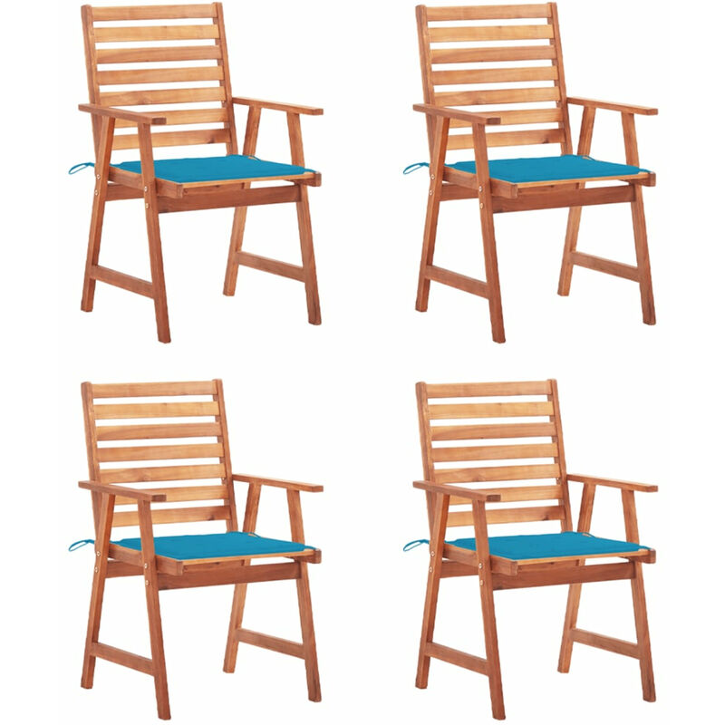 

Sillas comedor de jardin y cojines 4 uds madera maciza acacia