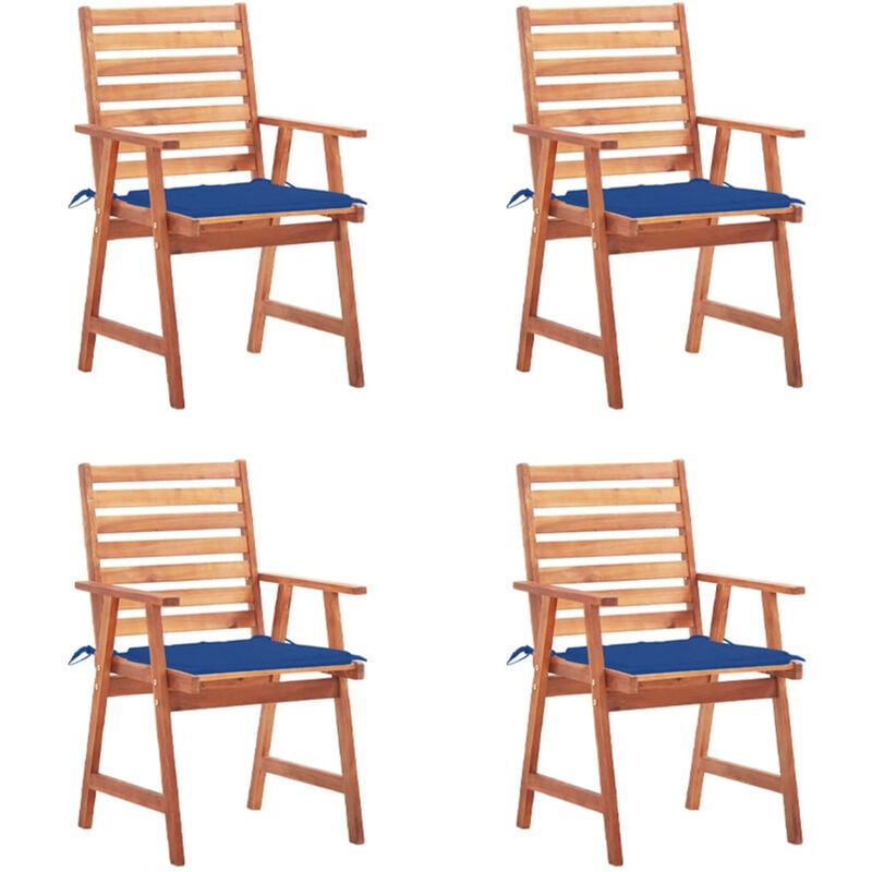 

Sillas comedor de jardin y cojines 4 uds madera maciza acacia
