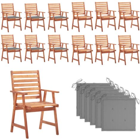 Sillas comedor de jardín y cojines 6 uds madera maciza acacia - Sillas de comedor - Cojines para sillas