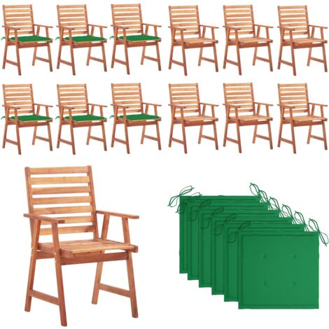Sillas comedor de jardín y cojines 6 uds madera maciza acacia - Sillas de comedor - Cojines para sillas
