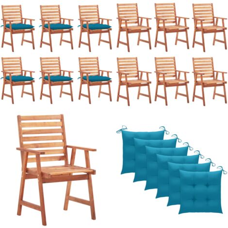 Sillas comedor de jardín y cojines 6 uds madera maciza acacia - Sillas de comedor - Cojines para sillas