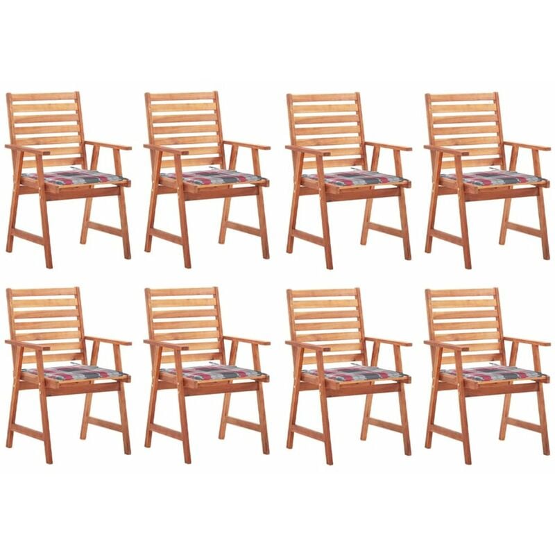 

Sillas comedor de jardin y cojines 8 uds madera maciza acacia