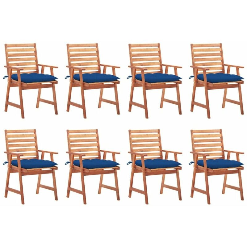 

Sillas comedor de jardin y cojines 8 uds madera maciza acacia