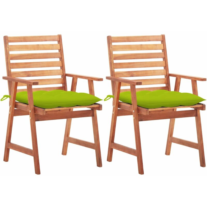 

Sillas comedor de jardín 2 uds madera maciza acacia y cojines - Marrón