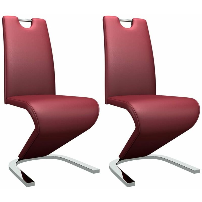 

Sillas comedor en zigzag 2 uds cuero sintetico color vino tinto