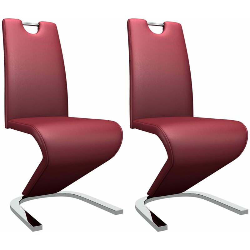 

Sillas comedor en zigzag 2 uds cuero sintético color vino tinto