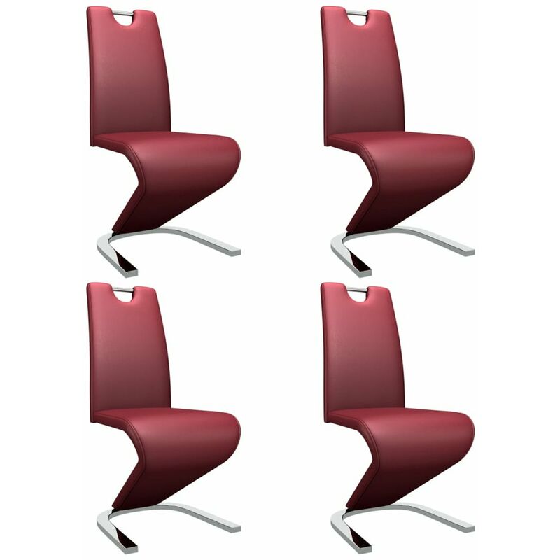 

Sillas comedor en zigzag 4 uds cuero sintetico color vino tinto