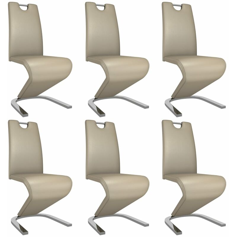 

BHD - Sillas comedor en zigzag 6 uds cuero sintético color capuchino