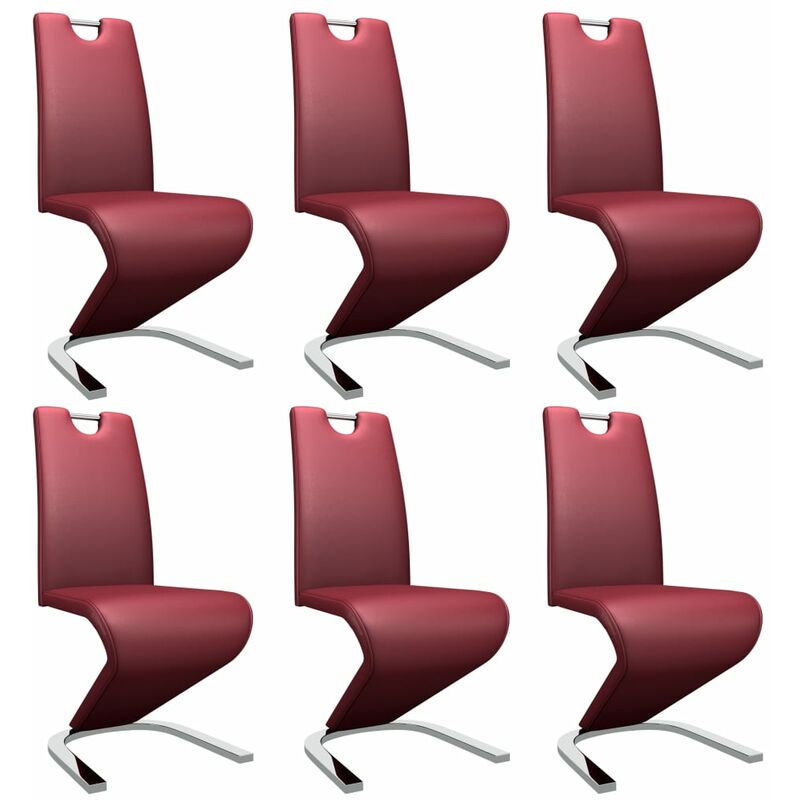 

Sillas comedor en zigzag 6 uds cuero sintético color vino tinto