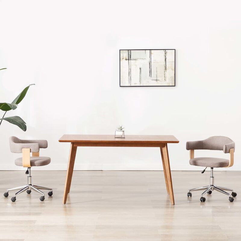 

Sillas comedor giratorias 2 uds madera curvada tela gris taupe