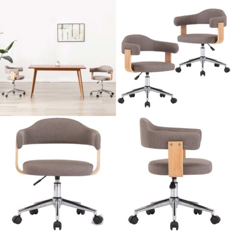 Sillas comedor giratorias 2 uds madera curvada tela gris taupe - Sillas de comedor - Sillas de comedor ajustables