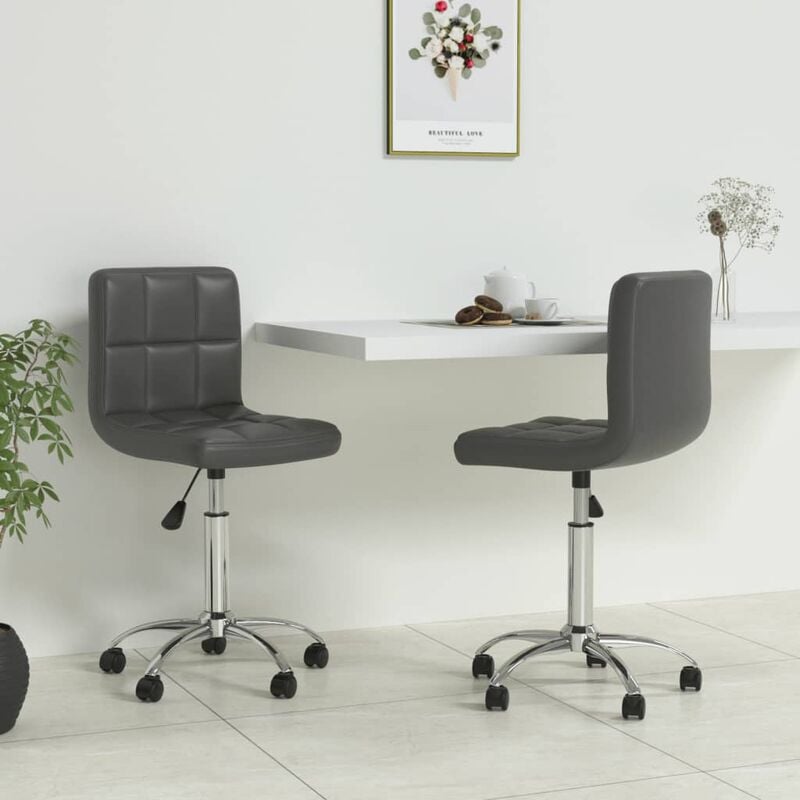 

Sillas comedor giratorias 2 unidades cuero sintético gris