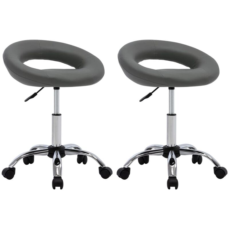 

Sillas comedor giratorias 2 unidades cuero sintético gris