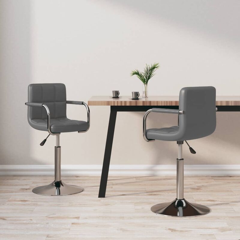 

Sillas comedor giratorias 2 unidades cuero sintético gris