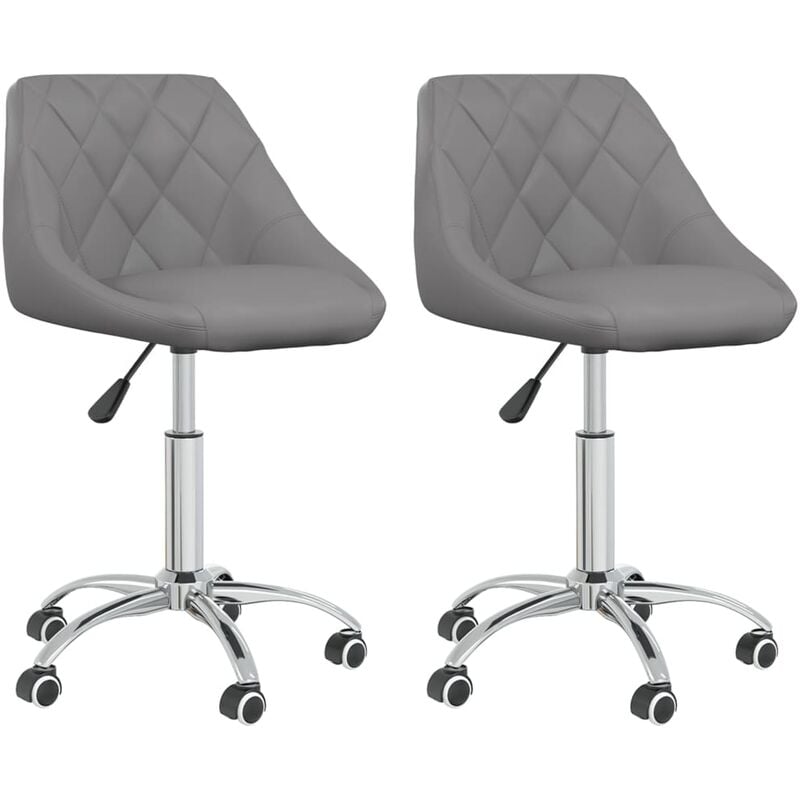 

Sillas comedor giratorias 2 unidades cuero sintético gris