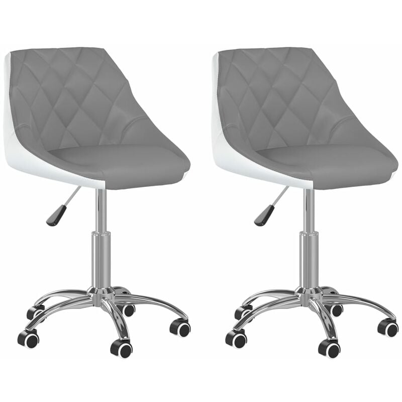 

Sillas comedor giratorias 2 unidades cuero sintético gris y blanco