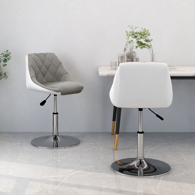 

Sillas comedor giratorias 2 unidades cuero sintético gris y blanco