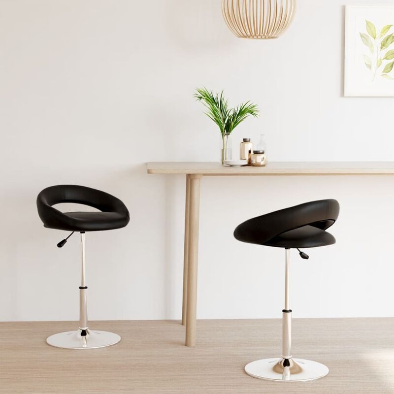 

Sillas comedor giratorias 2 unidades cuero sintético negro