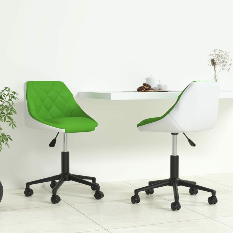 

Sillas comedor giratorias 2 unidades cuero sintético verde y blanco