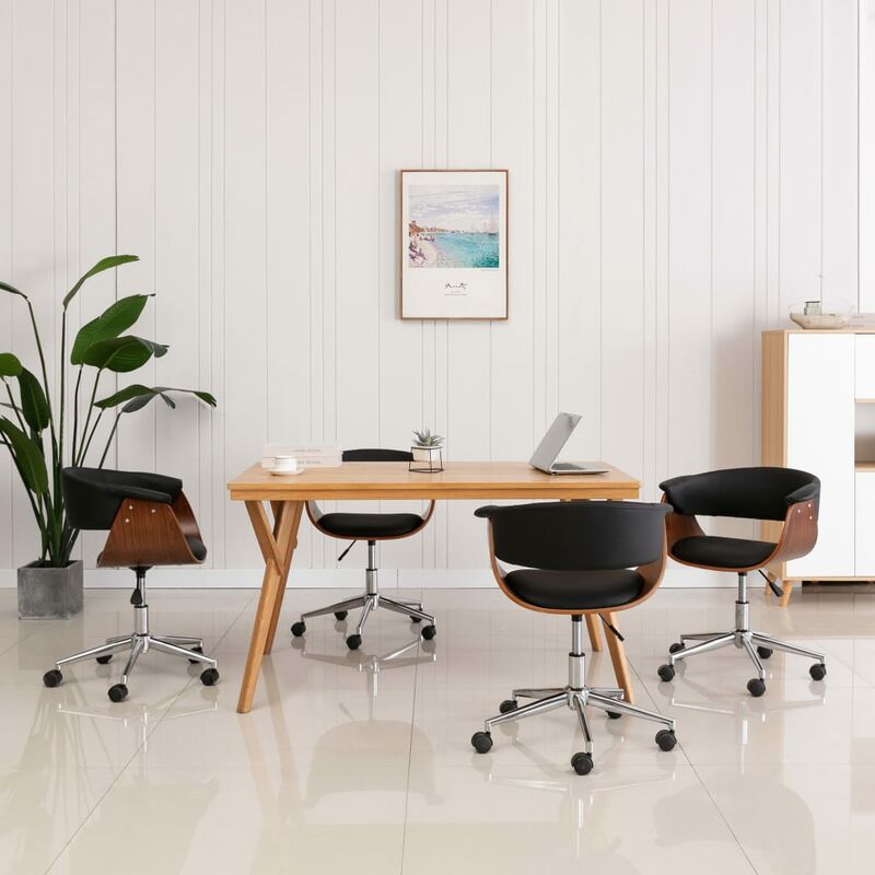 

Sillas comedor giratorias 4 unidades cuero sintético negro