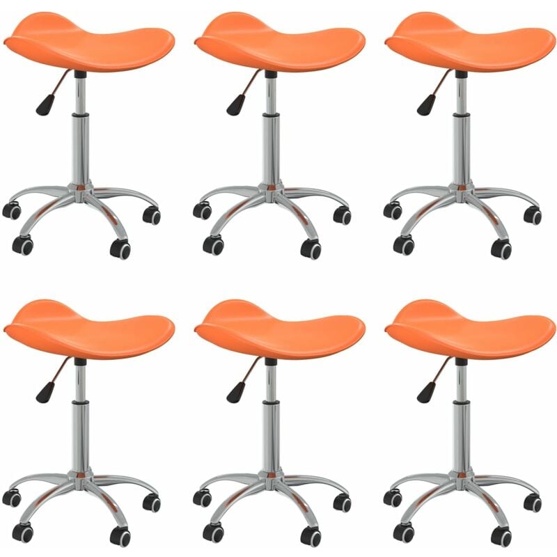 

Sillas comedor giratorias 6 unidades cuero sintético naranja