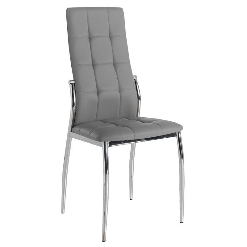 

Sillas Comedor Laci Color Gris Polipiel Salon Estilo Moderno Cromado 101X51X45 - Pack 4 Sillas