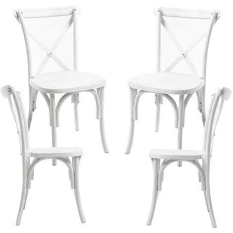 Sillas Comedor - Pack 4 Sillas Altea Polipropileno efecto Madera - Blanco