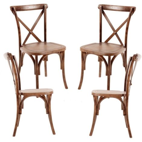 Sillas Comedor - Pack 4 Sillas Altea Polipropileno efecto Madera - Roble Claro