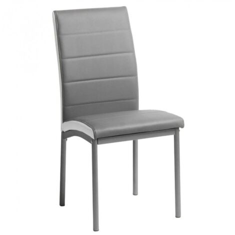 Pack 2 sillas poliuretano combinado en dos colores blanca/gris cocina  89x43x45