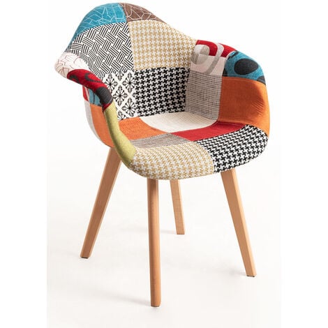 REGALOS MIGUEL Sillas Comedor - Silla Belu Patchwork - Patchwork colores