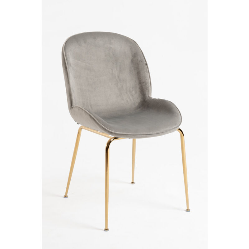 Sillas Comedor - Silla Bille Golden Terciopelo - Gris claro