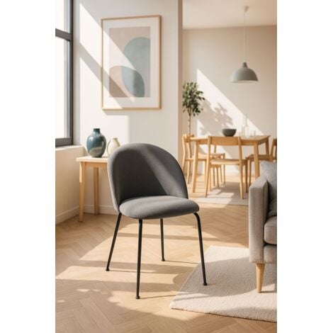 REGALOS MIGUEL Sillas Comedor - Silla Black Dalnia Tela - Beige