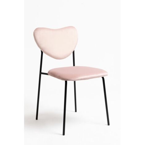 Sillas Comedor - Silla Cora Black Terciopelo - Rosa