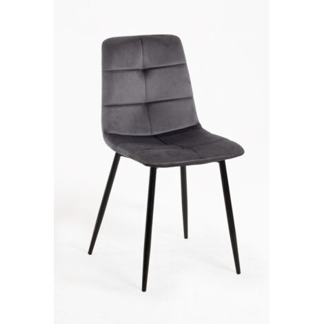 Sillas Comedor - Silla Daris Terciopelo - Gris oscuro