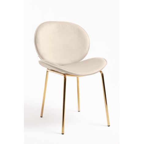 Sillas Comedor - Silla Garry Golden Terciopelo - Beige