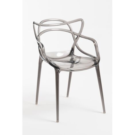 Sillas Comedor - Silla Korme Transparente - Transparente Ahumada