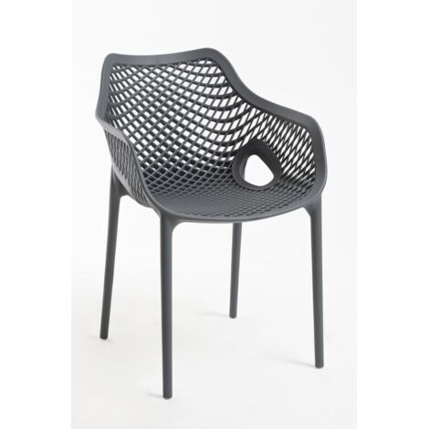 Sillas Comedor - Silla Kusin con Brazos - Gris oscuro