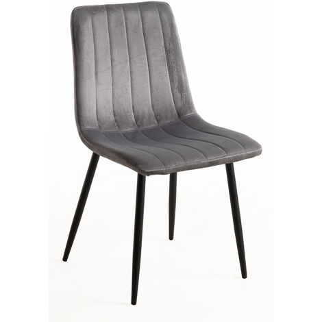 Sillas Comedor - Silla Liny Terciopelo - Gris oscuro