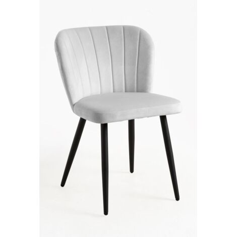 Sillas Comedor - Silla Luk Terciopelo - Gris claro