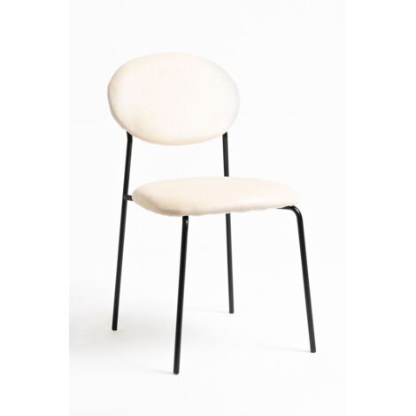 Sillas Comedor - Silla Mida Black Terciopelo - Beige